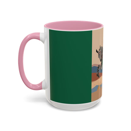 Zebra Rider Colorful Mugs – Safari Chic & Art Deco Adventure