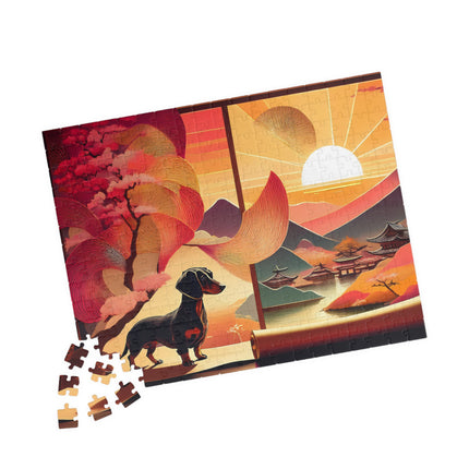 Dachshund's Sunset Artistry Puzzle (110, 252, 520, 1014-piece)