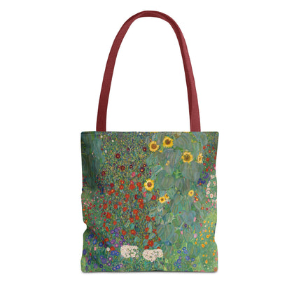 Farm Garden with Sunflowers by Gustav Klimt Tote Bag (AOP)