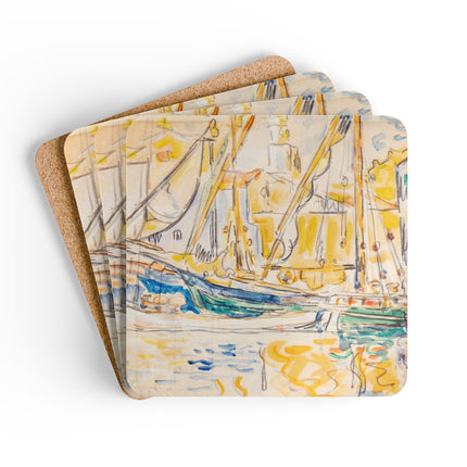 Saint-Tropez by Paul Signac Corkwood Coaster Set