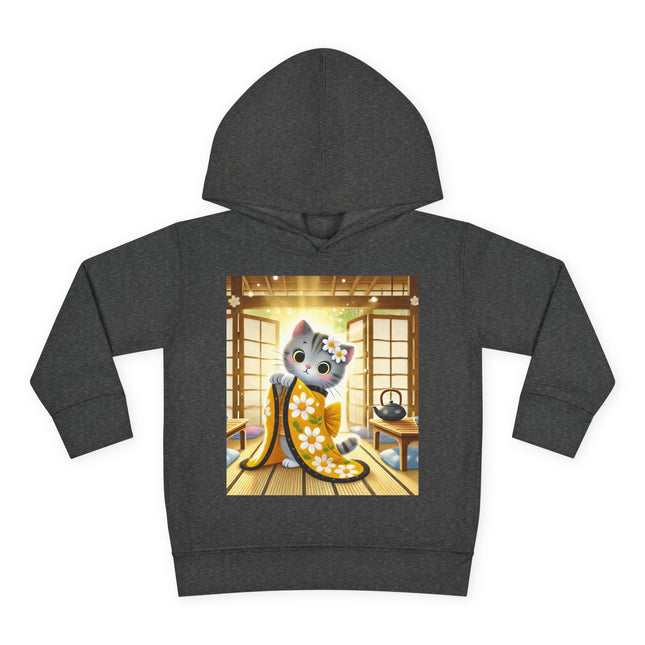 Playful Kitten in the Tea Room Toddler Pullover Fleece Hoodie