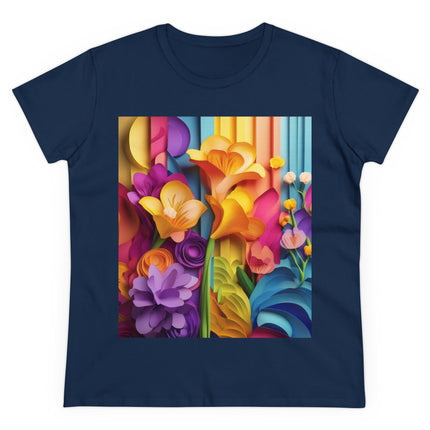 The Graceful Freesia Women's Midweight Cotton Tee