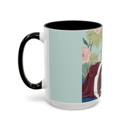 The Lady Of The Scarlet Chaise Colorful Mugs – Art Deco Romantic Elegance