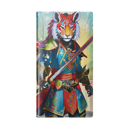 🦁🦊⚔️ Cyberpunk Lion Samurai Flip Case – Futuristic Honor & Kitsune Spirit