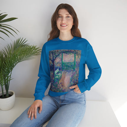 The Artist’s Garden (The Green Chair) by Theodore Earl Butler Heavy Blend™ Crewneck Sweatshirt