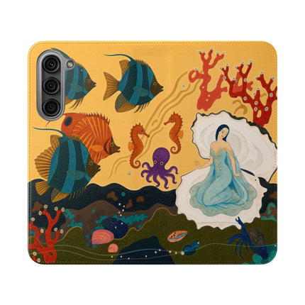🐚🌊 The Lady Of The Enchanted Pearl Flip Case – Art Deco Undersea Fantasy