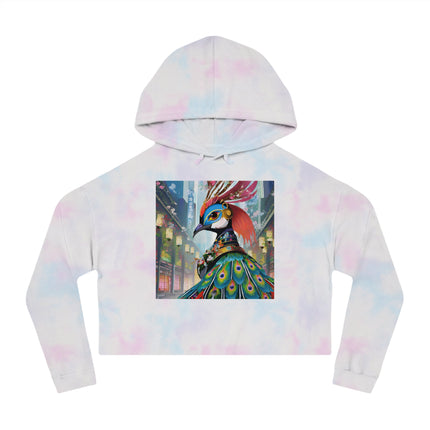 Techno Plumes Cropped Hooded Sweatshirt