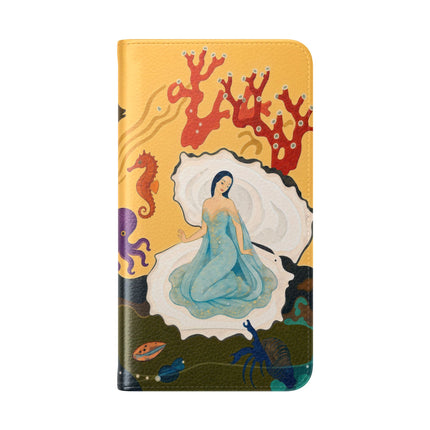 🐚🌊 The Lady Of The Enchanted Pearl Flip Case – Art Deco Undersea Fantasy