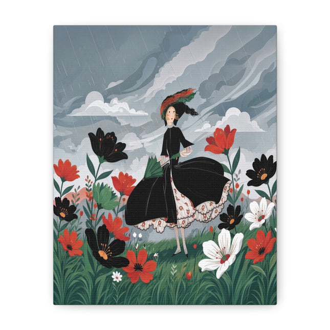 🌧️🌺 The Stormy Flower Walk Placemat – Art Deco Floral Fashion