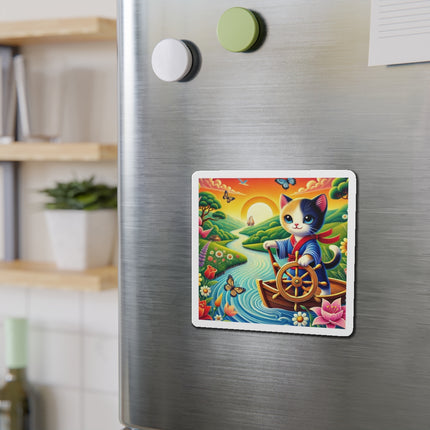 Sailor Kitten’s River Adventure Die-Cut Magnets (5 Sizes)