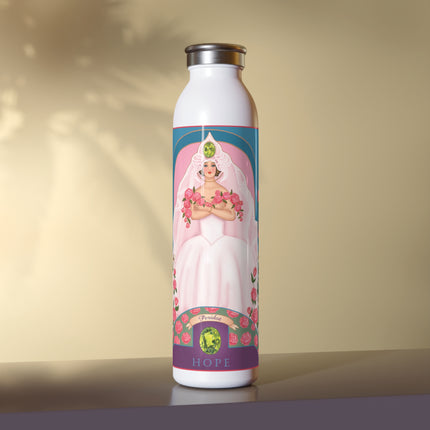 August & Peridot (from the Gem Series) by Sofia Chiostri Slim Water Bottle