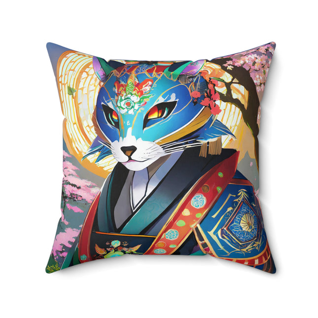 Cyberpunk Samurai Spun Polyester Square Pillow