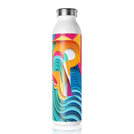 Surfing Zebra Slim Water Bottle