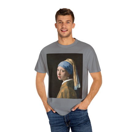 Girl with a Pearl Earring by Johannes Vermeer Unisex Garment-Dyed T-shirt