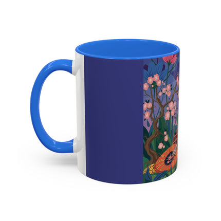 The Garden Of Quiet Reverie Colorful Mugs – Art Deco Botanical Serenity