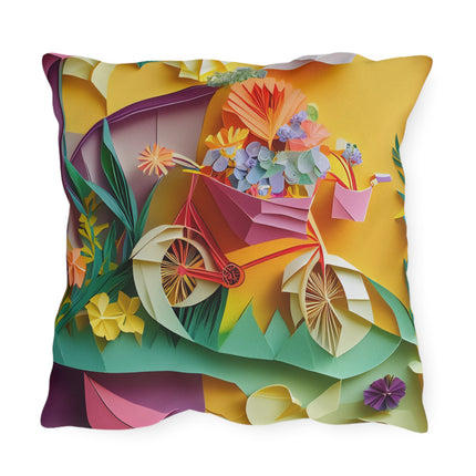 Origami Bicycle Outdoor Pillows