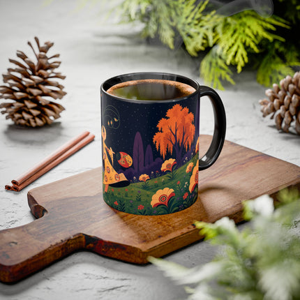 🌙🌼 The Moonlit Floral Dancer Colorful Mug – Art Deco Garden Fantasy