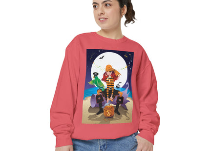 Moonlit Pirate Halloween Unisex Garment-Dyed Sweatshirt