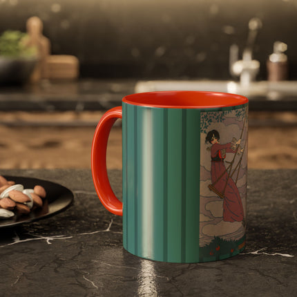 La balançoire by Georges Lepape Colorful Mugs (11oz, 15oz)