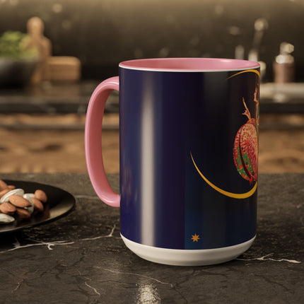 Moonlit Reflections Colorful Mug (11oz, 15oz) – Celestial Elegance, Art Deco Beauty & Dreamy Style