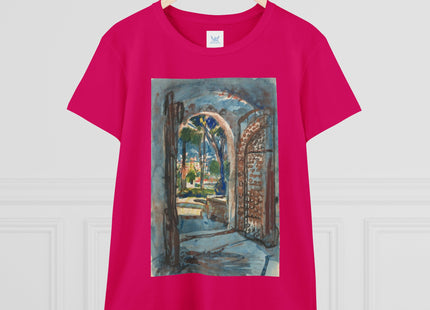 Gate in S. Miniato by Martin Monnickendam Women's Midweight Cotton Tee