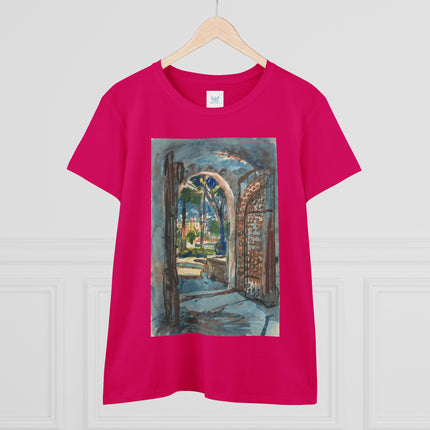 Gate in S. Miniato by Martin Monnickendam Women's Midweight Cotton Tee