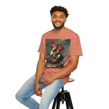Napoleon Crossing the Alps by Jacques-Louis David Unisex Garment-Dyed T-shirt