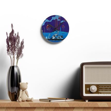 Fireworks in Venice by George Barbier Acrylic Wall Clock