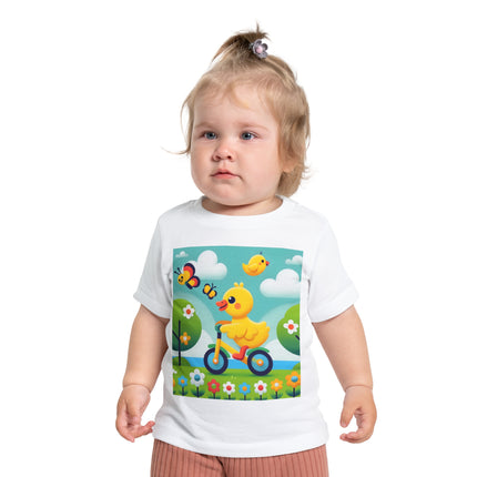 Duckling Riding a Bike Baby T-Shirt – A Joyful Little Ride