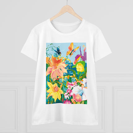 Blooming Paradise Women's Midweight Cotton Tee