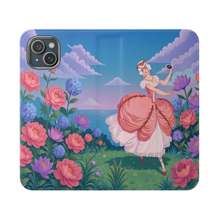 🌸🩰 The Garden Dancer Flip Case – Art Deco Floral Whimsy