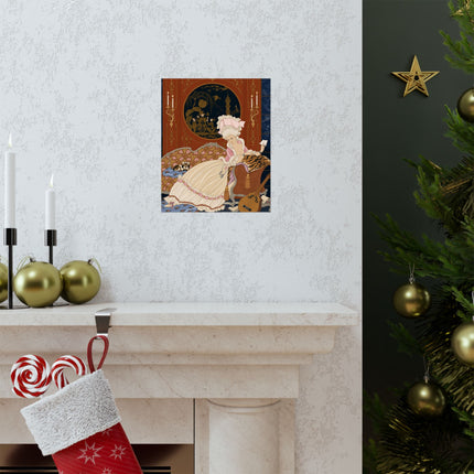💌🐕 The Lady Of The Secret Letter Matte Vertical Poster – Art Deco Salon Elegance