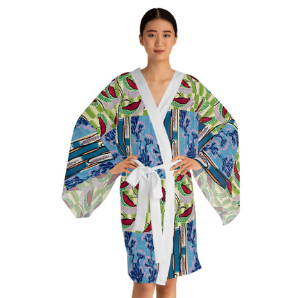 Floral Pattern by Emile-Alain Séguy Long Sleeve Kimono Robe (AOP)