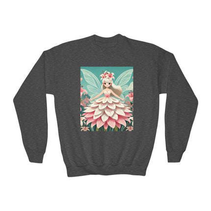 Lily Fairy in Bloom Youth Crewneck Sweatshirt – Grace, Renewal & Gentle Magic