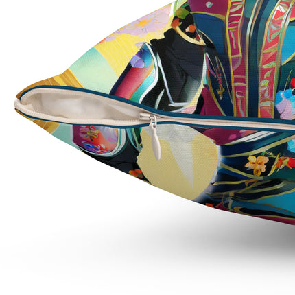 Cyberpunk Chic Spun Polyester Square Pillow