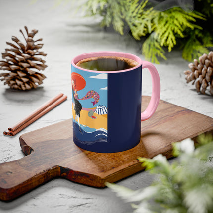 Beachside Promenade Colorful Mugs – Chic Summer Stroll & Coastal Glamour