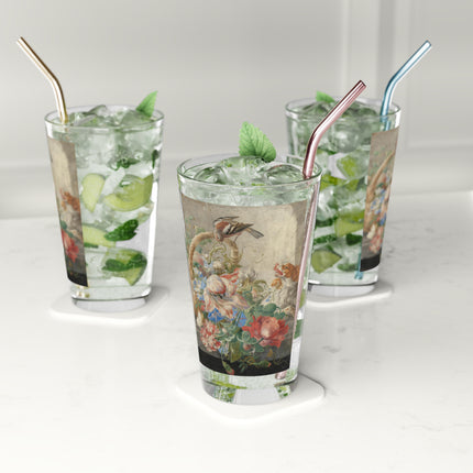 A Basket with Flowers Glass, 16oz