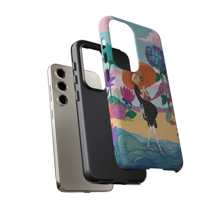 🌊☂️ The Lady Of The Flowered Seashore Phone Case – Art Deco Seaside Fashion