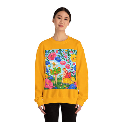 🌸🧚 The Fairies In The Flower Garden Crewneck Sweatshirt – Art Deco Floral Whimsy