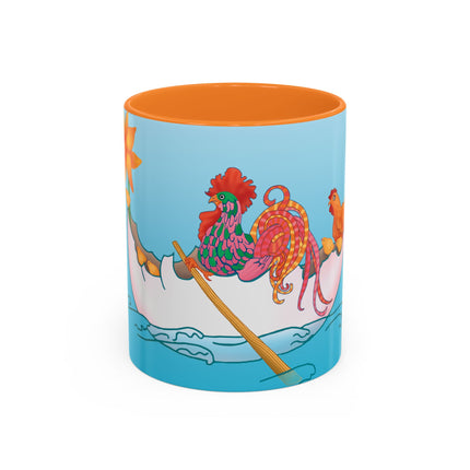 A Rooster's Seafaring Adventure Colorful Mugs, 11oz