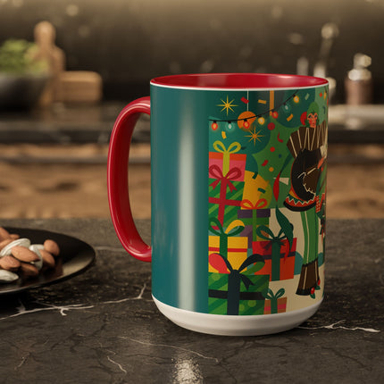 🎄✨ The Lady Of The Christmas Ornament Colorful Mug – Art Deco Holiday Fantasy