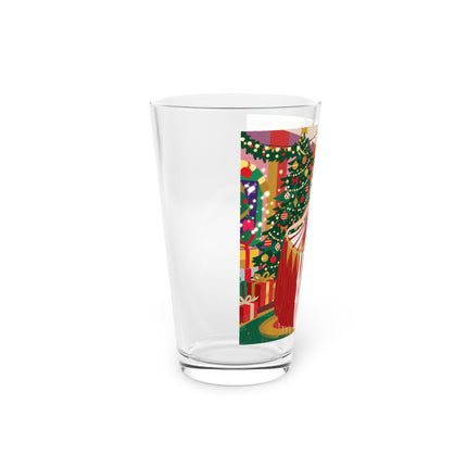 🎄💃 The Christmas Mirror Duet Pint Glass – Art Deco Holiday Elegance