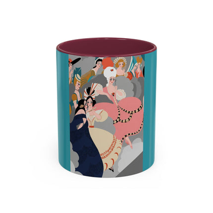 Celestial Masquerade Colorful Mugs – Theatrical Elegance & Floating Whimsy