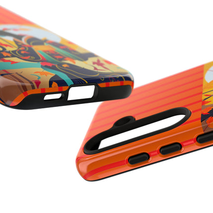 Black Cat in Kimono Phone Cases