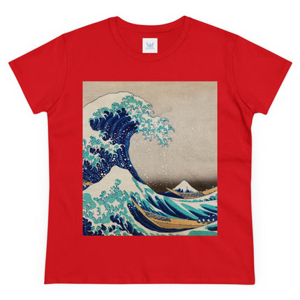 The Great Wave off Kanagawa by Katsushika Hokusai Women's Midweight Cotton Tee