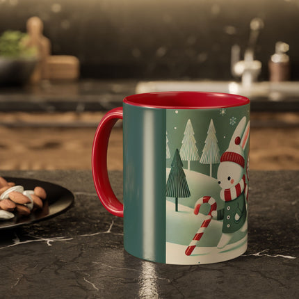 Candy Cane Timekeeper Bunny Colorful Mugs (11oz, 15oz)