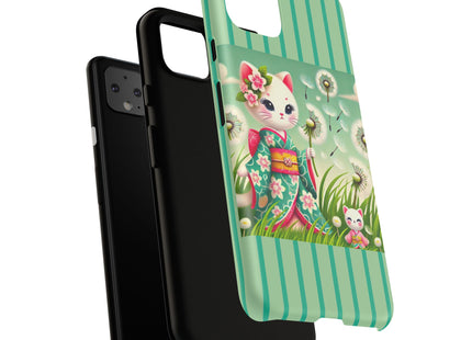 Geisha Kitten and the Dandelion Phone Cases