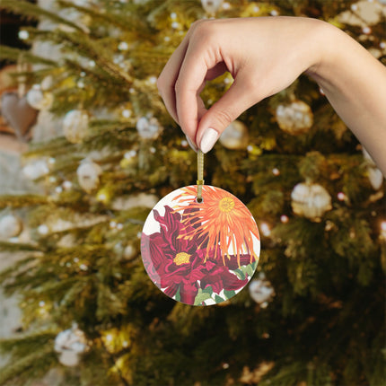 Dahlia Flower by Tanigami Kônan Glass Ornament