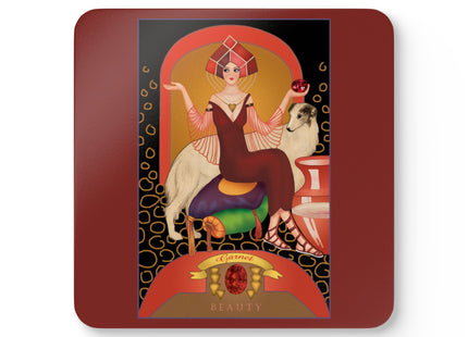 Capricorn Zodiac Design – December & Garnet by Sofia Chiostri | Corkwood Coaster Set