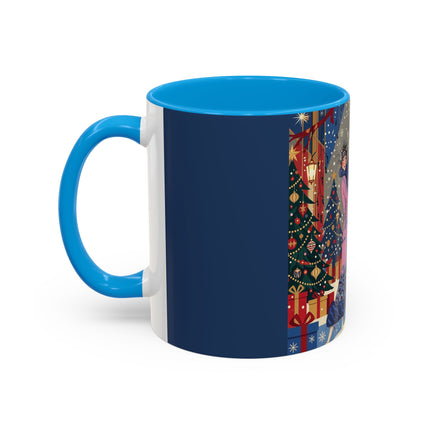 🎩🎄 Christmas Eve Promenade Colorful Mug – Art Deco Holiday Elegance